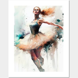 Ballet dancer watercolor art Posters and Art